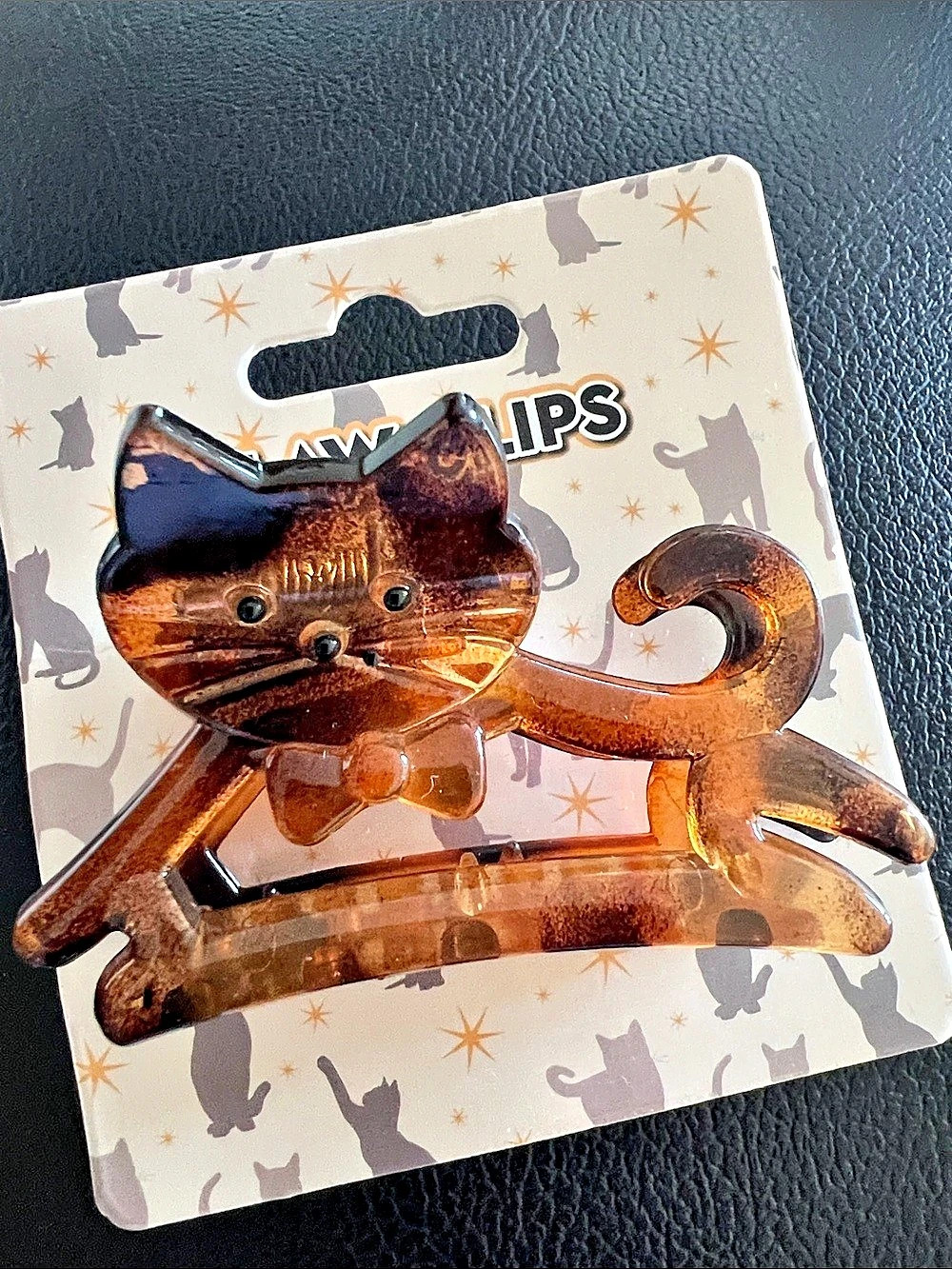 NWT Cat Hair Claw Clip Tortoiseshell Brown